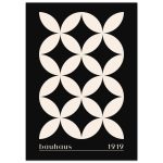 Bauhaus 1919 Geometric Minimalist Poster – Black & Beige Mid-Century Modern Art Print in Various Sizes