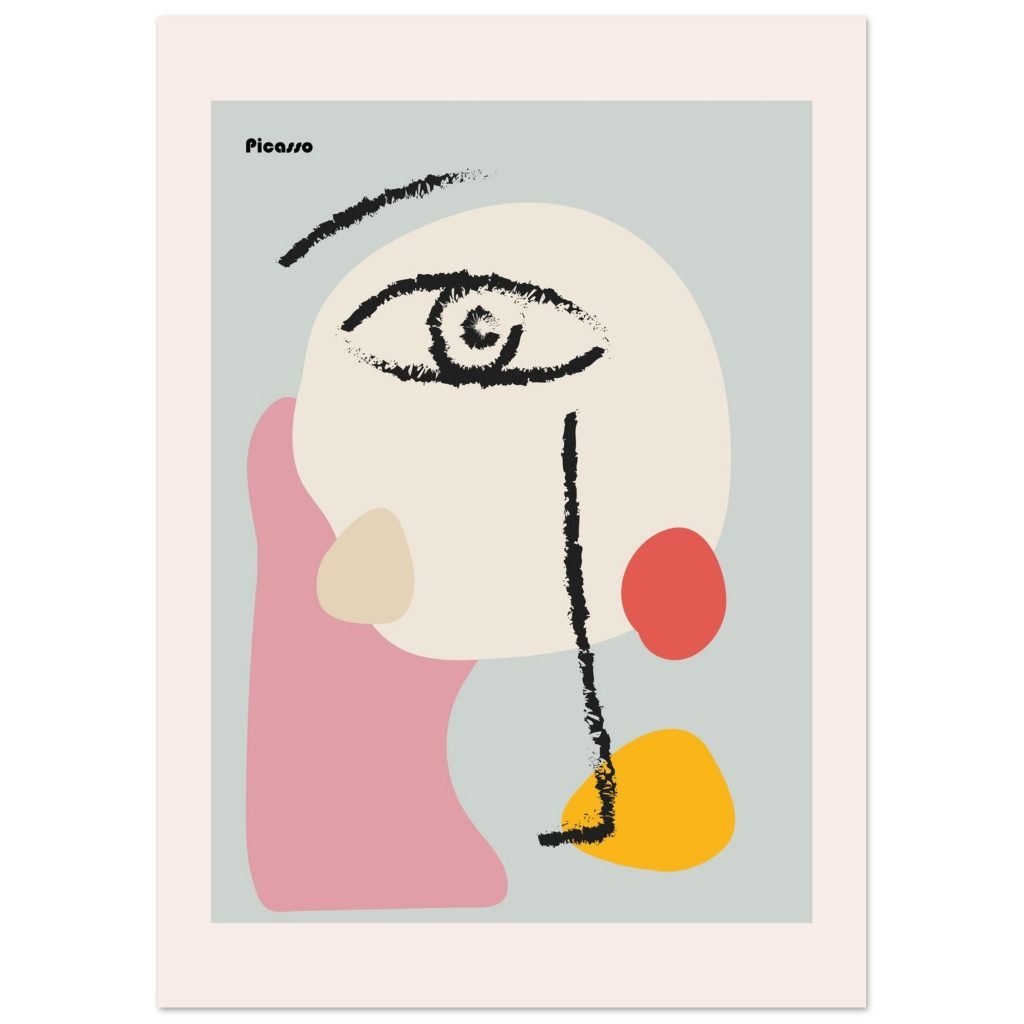2fbf0c77-30c6-44e6-bff6-6da407b7fe10.jpg Picasso Abstract Face Poster – Modern Cubist-Inspired Minimal Art Wall Print Premium Matte Paper Poster - Image 1