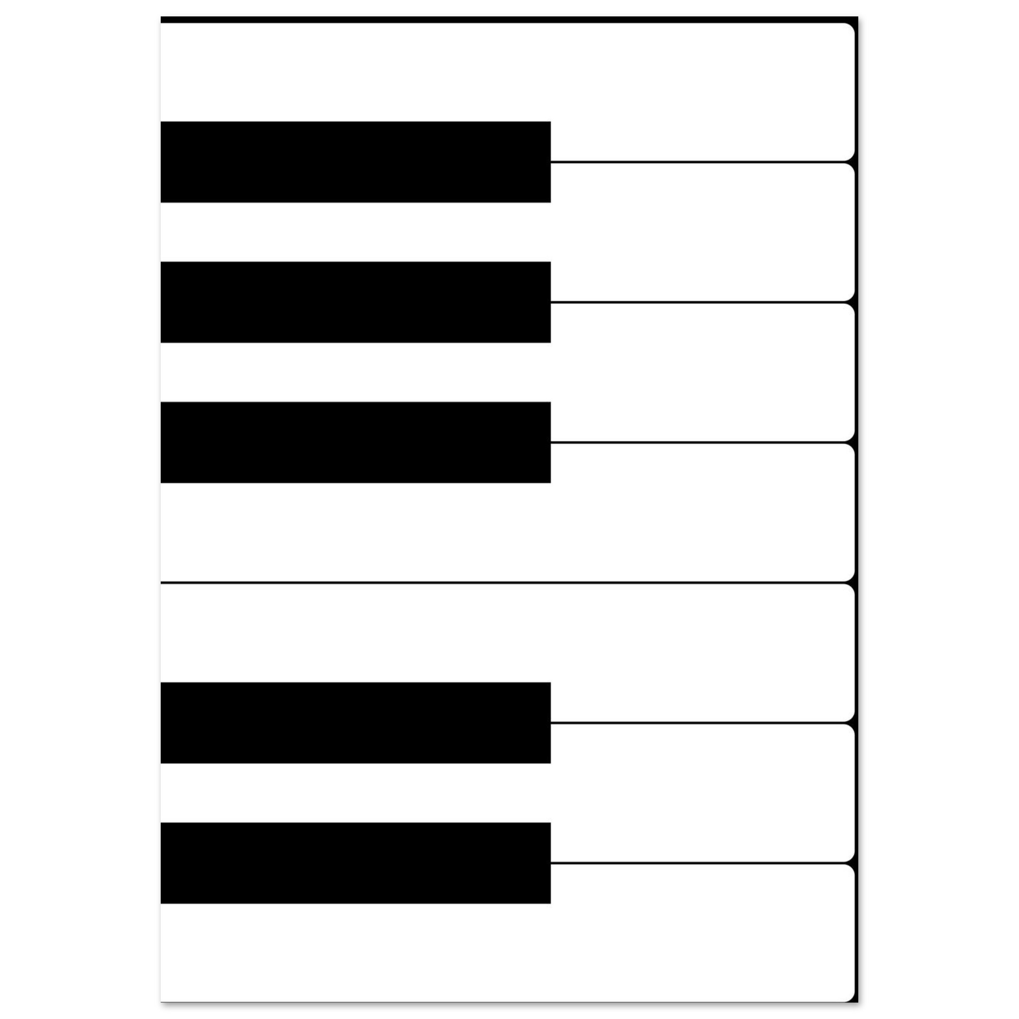 Minimalist Piano Keys Poster | Black & White Music Wall Art Minimalist black and white piano keys illustration with a modern, abstract design.