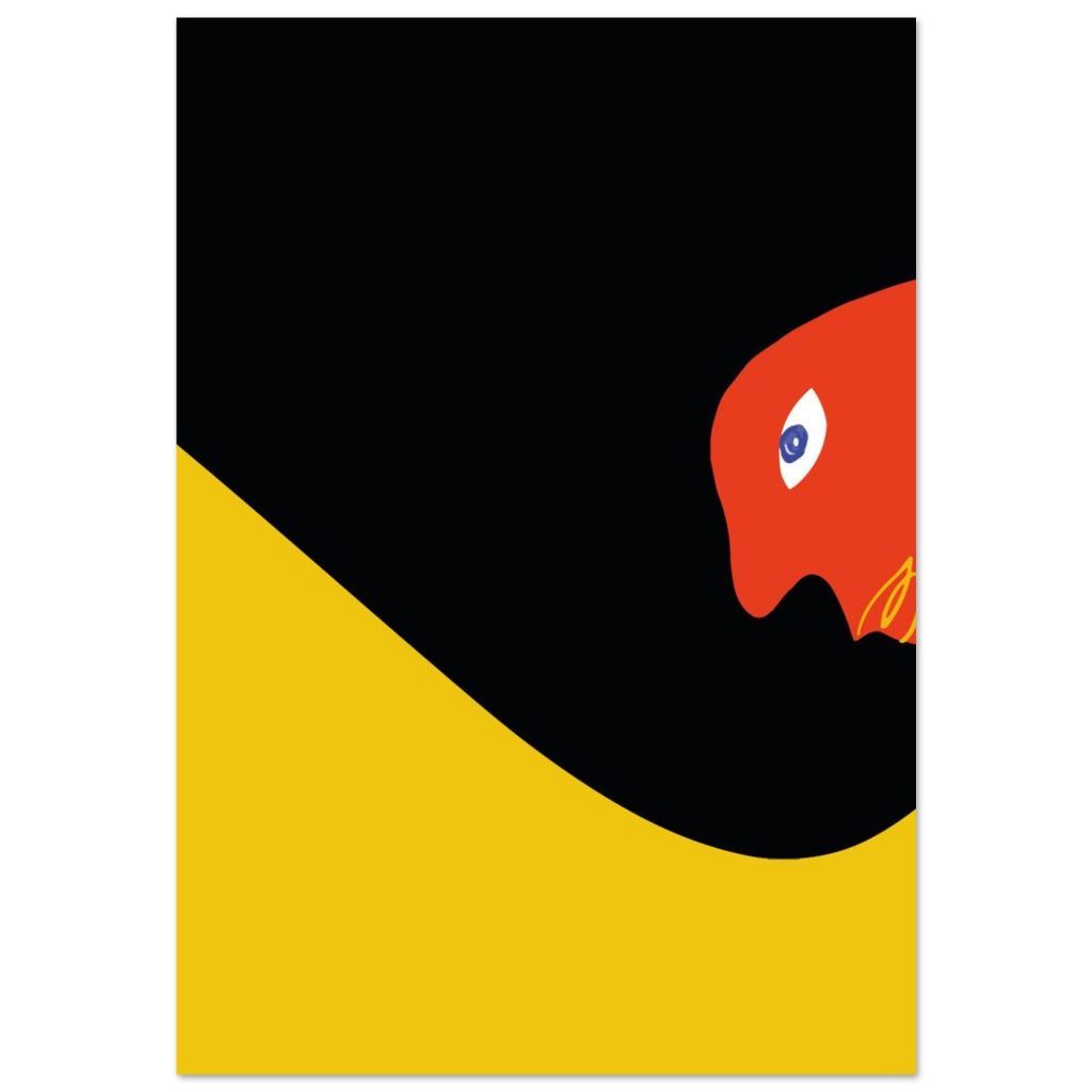 5ab48597-ac9a-4c20-bedd-8045fe8f04b2.jpg Abstract 'Oceanic Gaze' Poster: Bold Red, Yellow & Black Art Print for Modern Spaces - Image 1