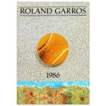 Roland Garros 1986 Vintage Tennis Poster – French Open Retro Sports Wall Art Classic Semi-Glossy Paper Poster